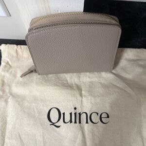 Quince Women's Taupe Leather Compact Wallet
